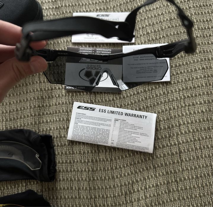 Захисні тактичні балістичні окуляри ESS Crossbow 3LS Чорний (Black)