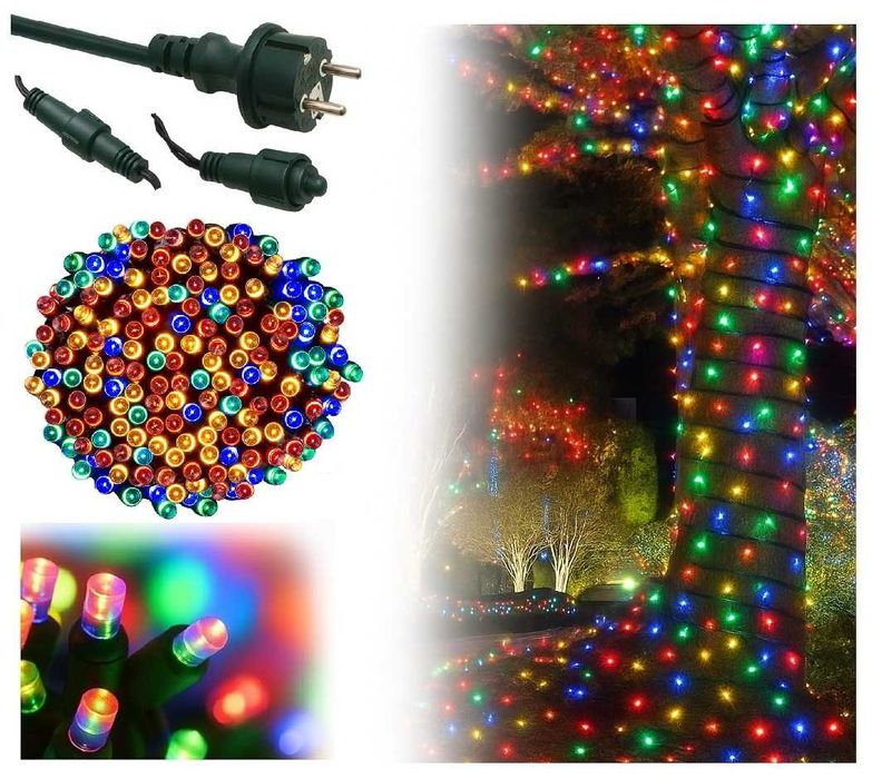 Lampki Choinkowe 500LED Światełka ZEWNĘTRZNE Girlanda multikolor FLASH