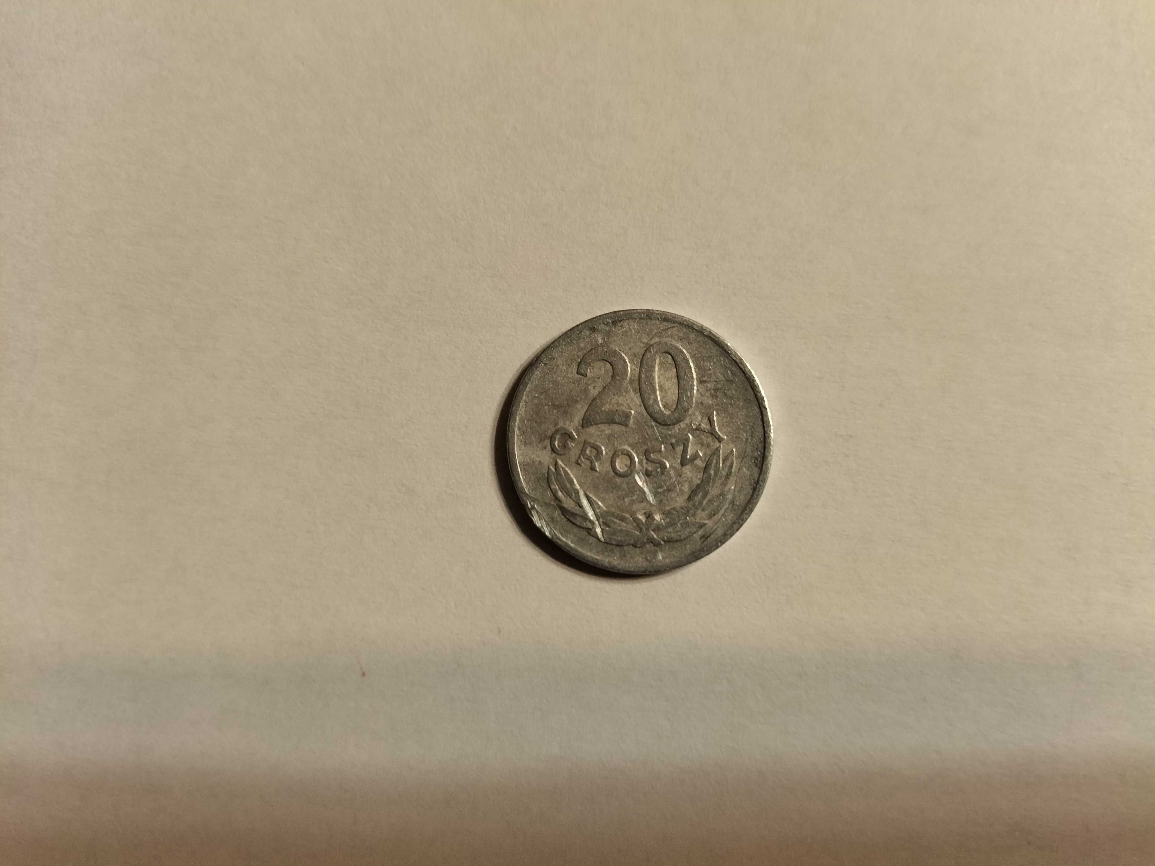 8 monet, 20 groszy, jedna 1949 bez znaku menniczego