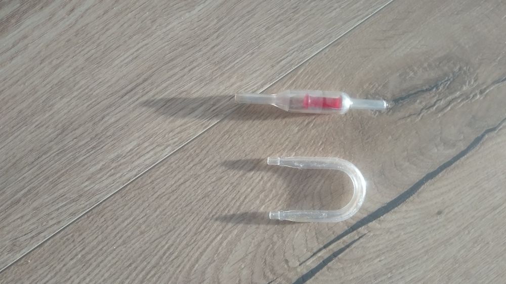 Szklany zaworek zwrotny + kolanko