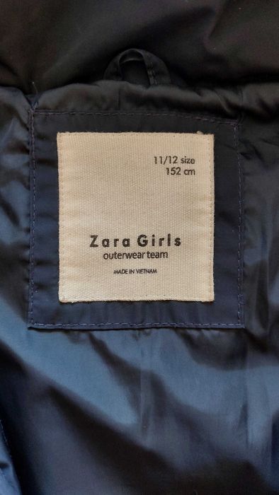 Kurtka zimowa ZARA GIRLS dziewczęca damska M, S rozmiar 152,