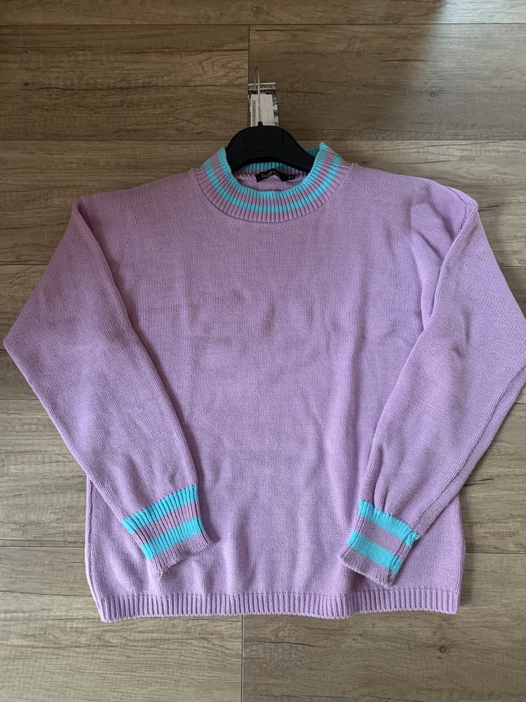 Boohoo śliczny liliowy sweterek S/M
