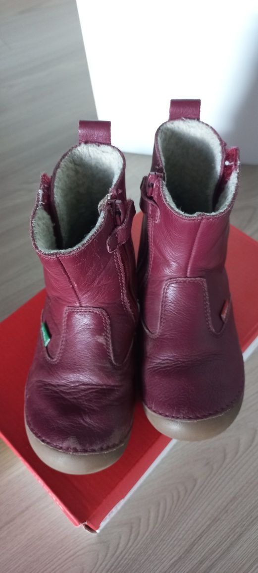 Superfit Kickers magenta 25  kozaki skórzane na rzep zimowe botki ocie