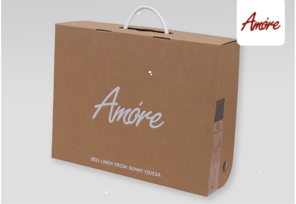 Комплект білої постільної білизни Amore, Бязь, Розмір Евро