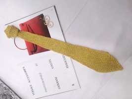 Галстук золотой вязаный крючком аксессуар на шею украшение
