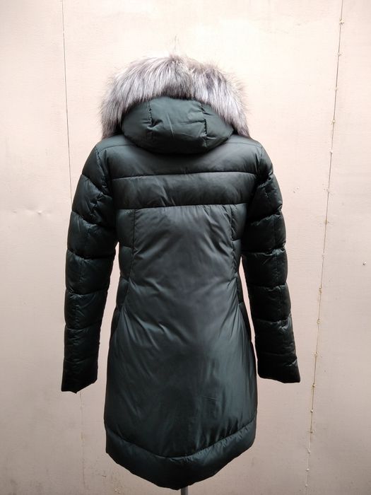 Зимняя женская куртка пуховик со съёмным натуральным мехом чернобурки