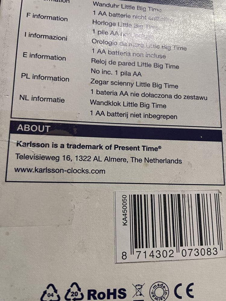 Zegar ścienny Karlsson Little Big Time Ka450050