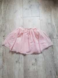 Pudrowo różowa tiulowa spódnica z połyskiem H&M 134-140