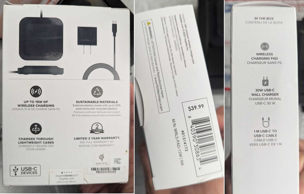 Нові США швидка бездротова Qi 15 w Mophie wireles charging Pad / Stand