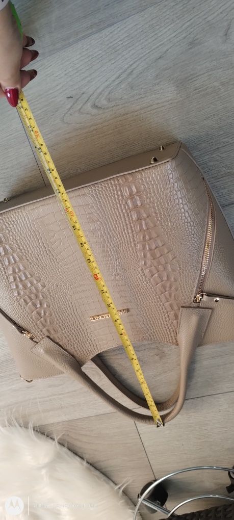 Piękna shopperka damska skórzana