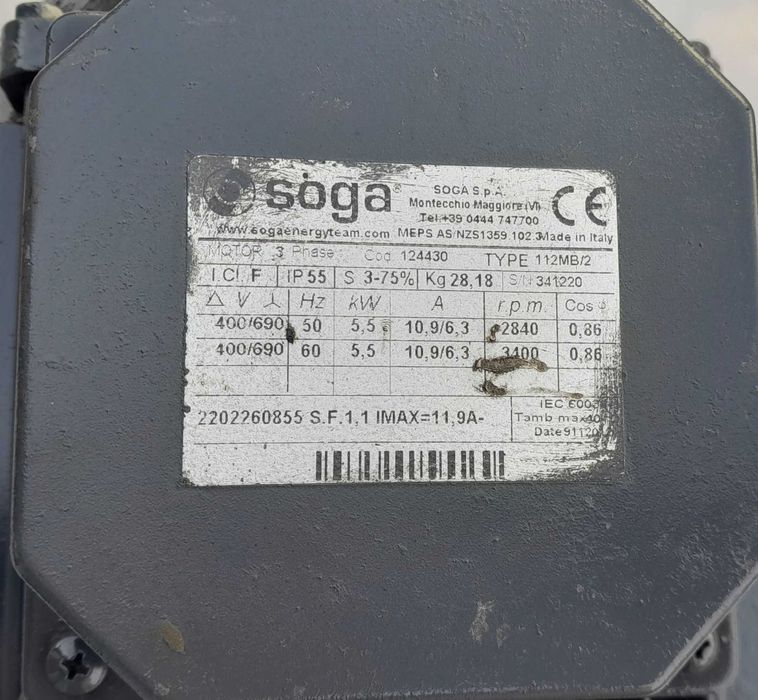Silnik elektryczny 5,5 kW 2840 obr/min
