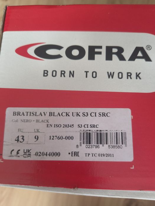 Buty robocze zimowe, cofra bratislav Black r. 43
