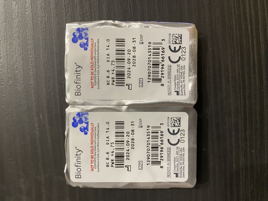 Soczewki kontaktowe Biofinity  +4.75(2szt)