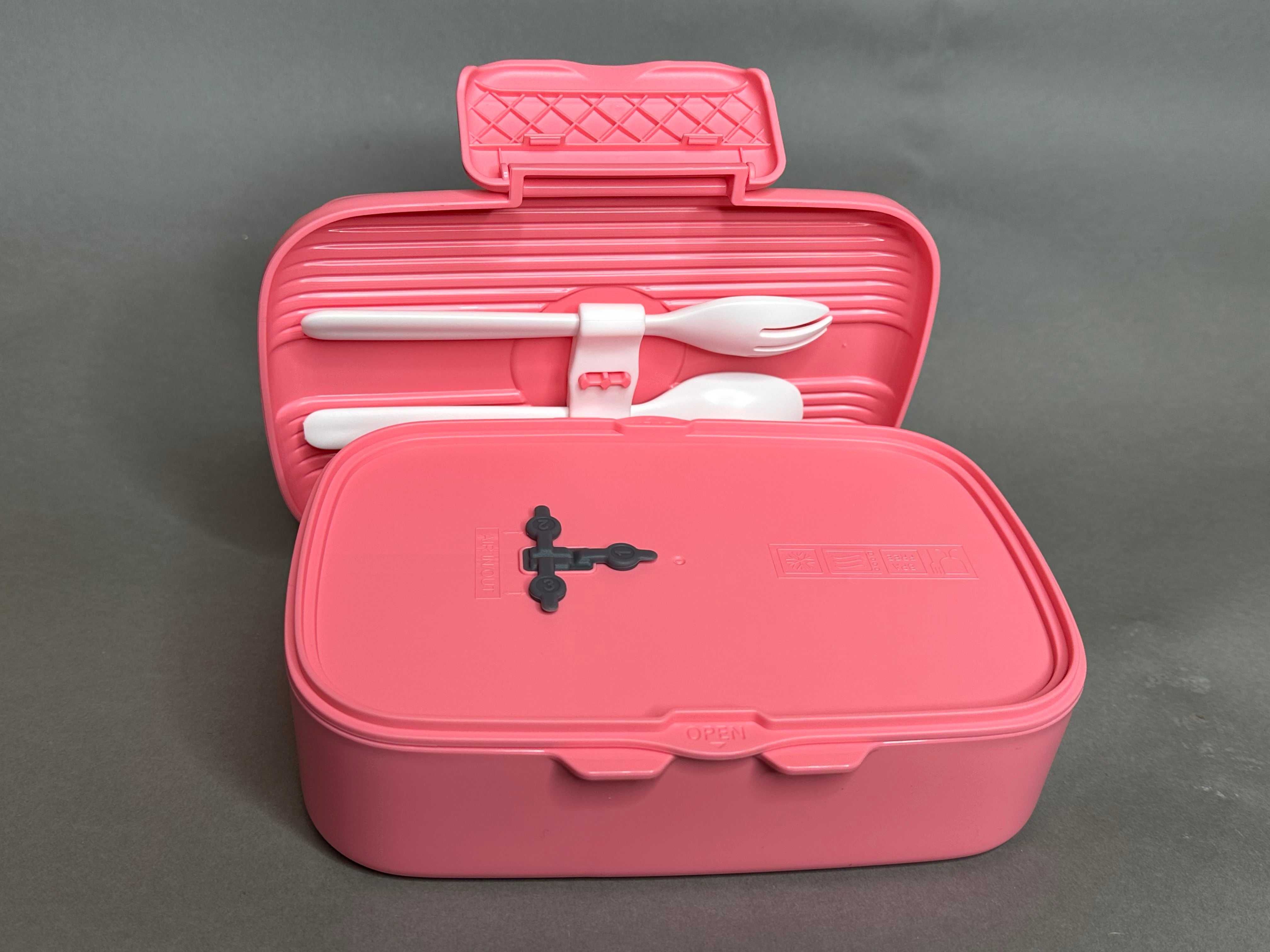 Lunch box WELTRXE w kolorze różowym 880ml z hermetycznym zamknięciem