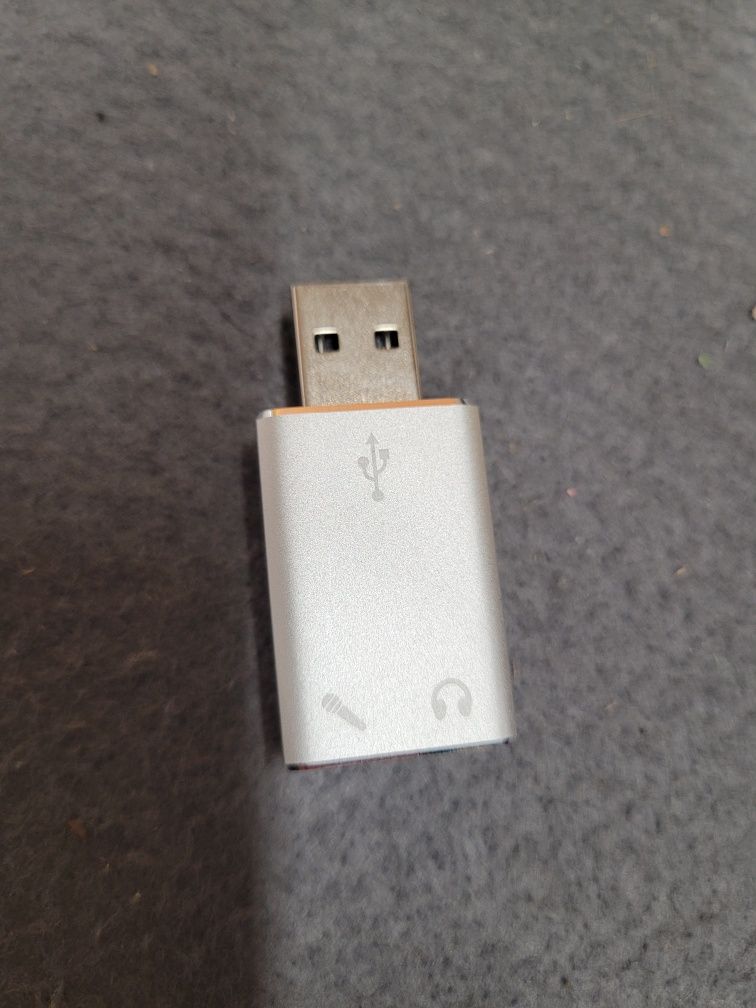 Adapter audio USB, aluminiowa obudowa. Nowy