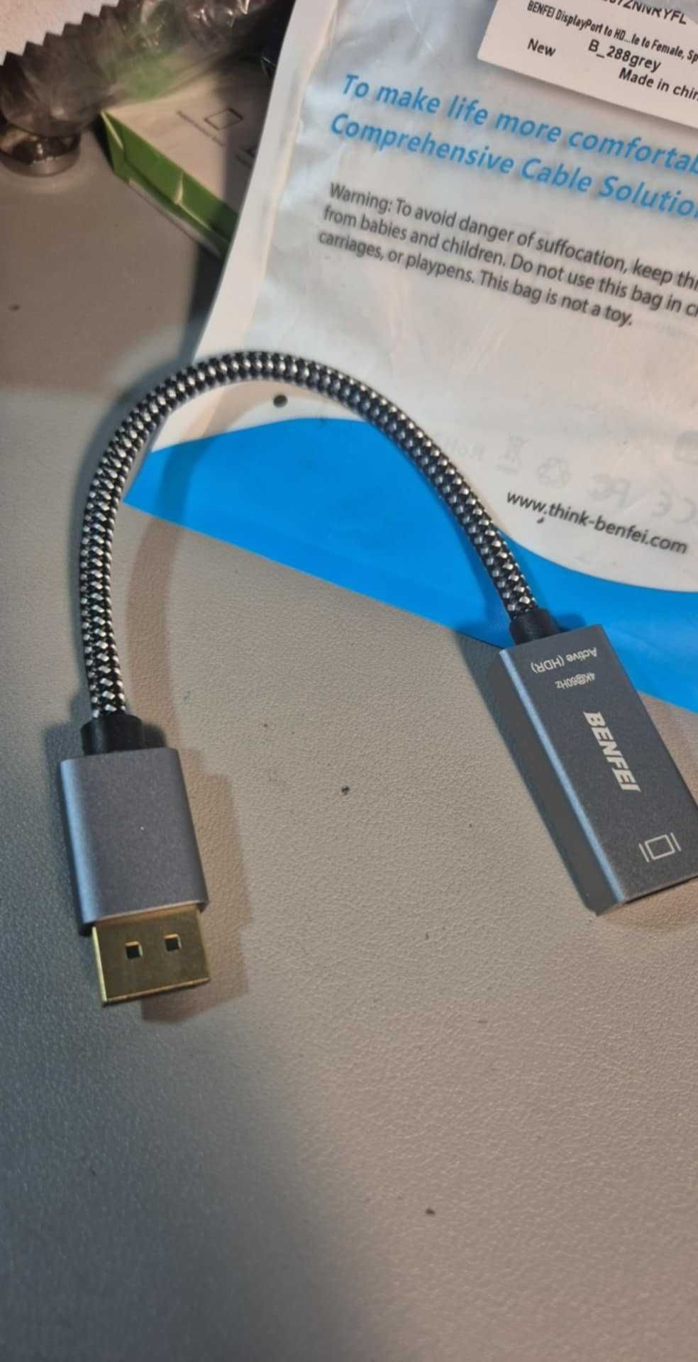 Adapter DisplayPort HDMI HDCP Aktywny 4K 60Hz 2K 144Hz DP DP++ Eyefini