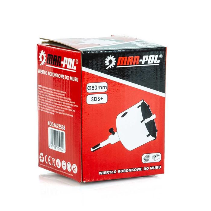 OTWORNICA FREZ SDS+ DO BETONU Cegły Muru Koronka Do Puszek 80mm