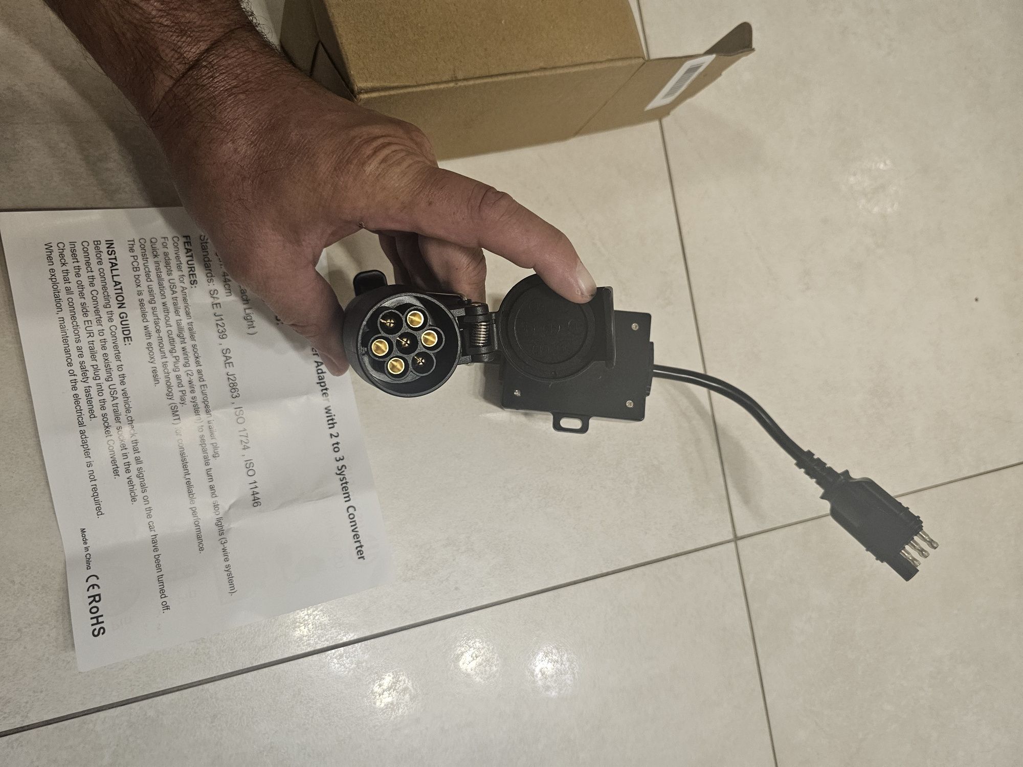 Przejściówka adapter hak USA 7 pinów
