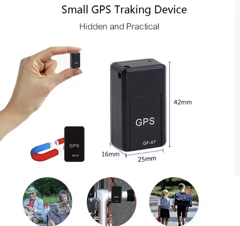 Mini lokalizator GPS GF-07 czarny do śledzenia obiektów