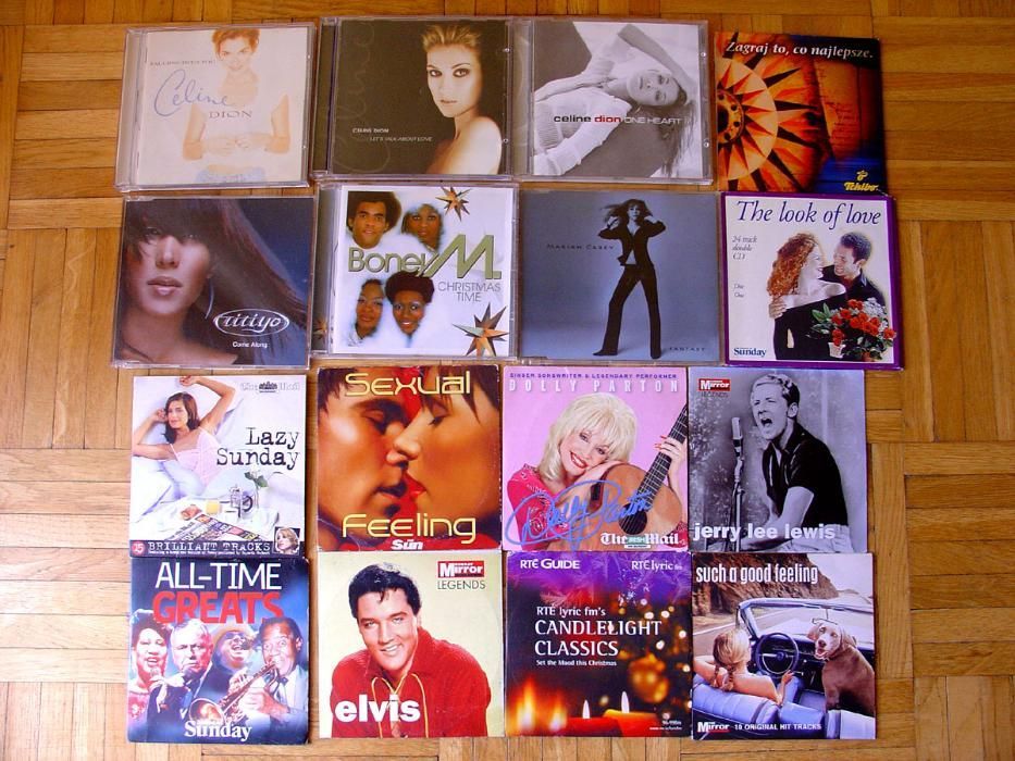 kolekcja płyt CD Celine Dion Boney M Dolly Parton Elvis Presley