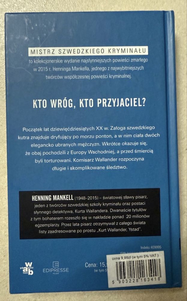 Książka  „Psy z Rygi” -  Henning Mankell