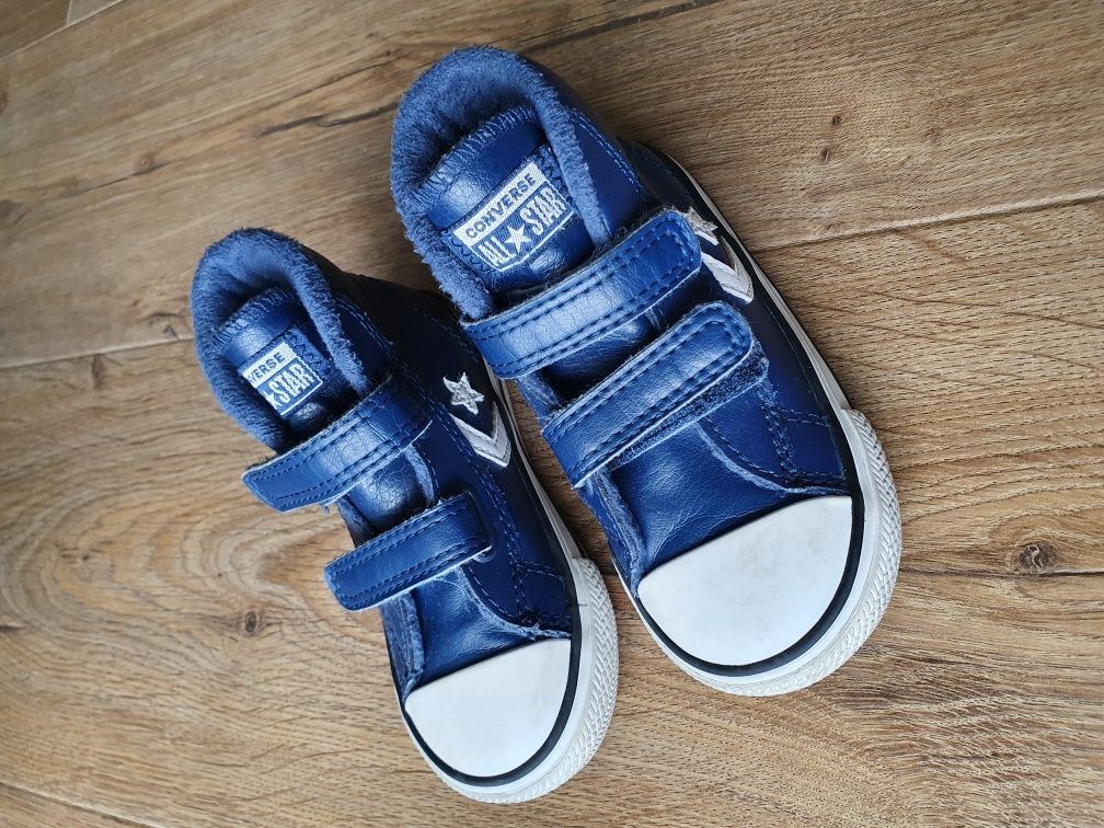 Buty trampki granatowe Converse 22 wkładka 14cm ocieplina