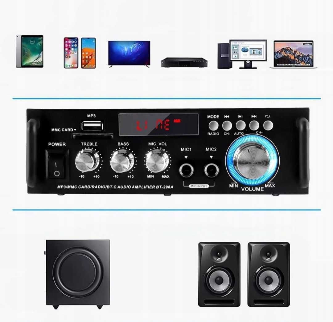 Miniaturowy wzmacniacz Bluetooth 5.0 Stereo z wejściem SD/USB