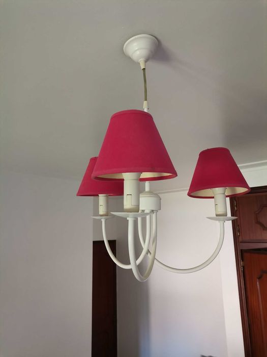 Candeeiro metal branco