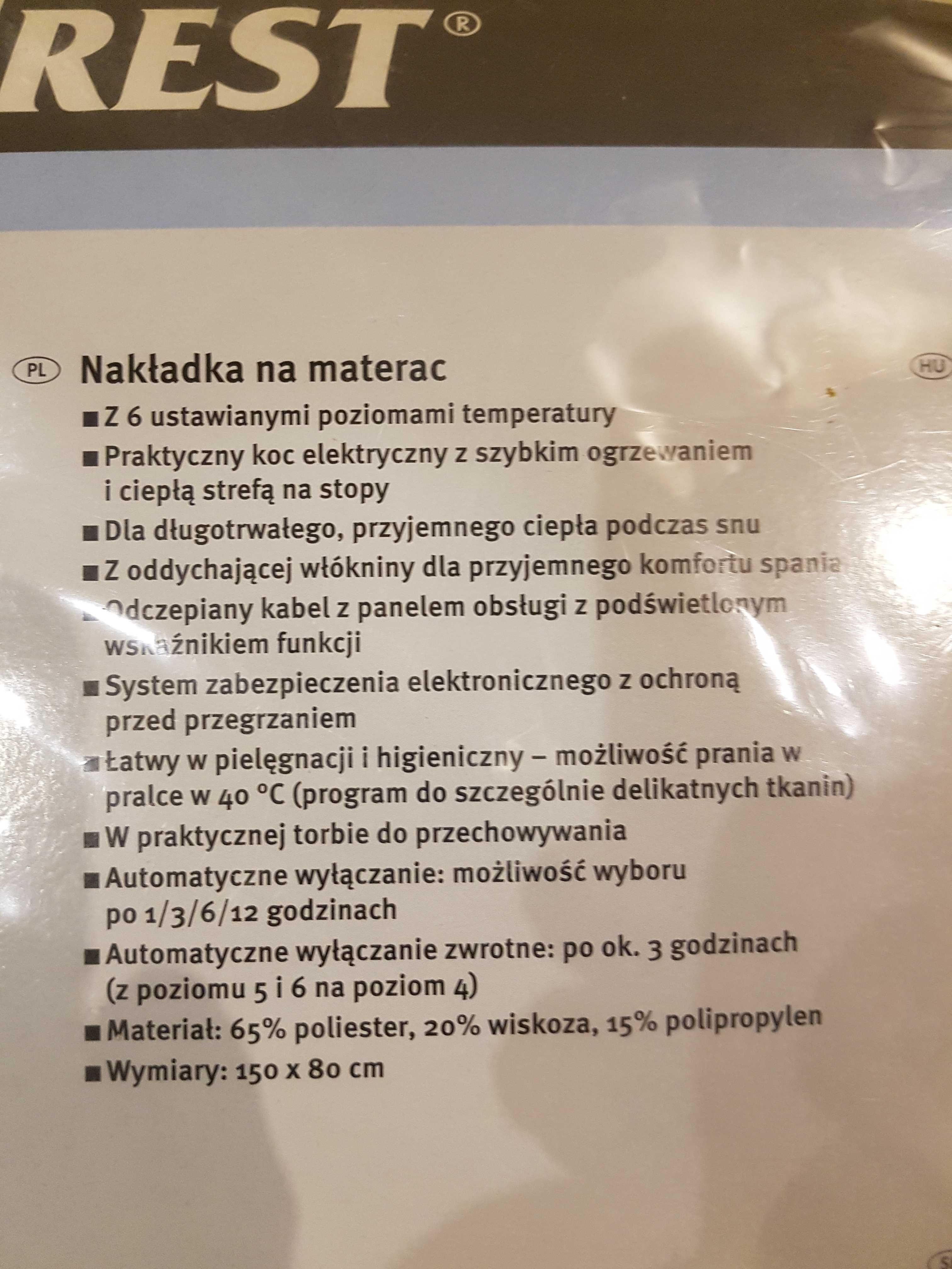 Nakładka na materac,koc elektryczny