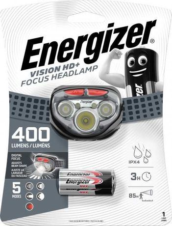 Ліхтар налобний Energizer® Vision HD+ Focus 400лм + 3AAA  HDD323 сірий