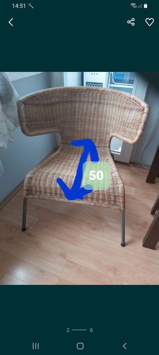 Fotel ratanowy Ikea