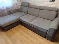 Sofa rozkładana z regulowanymi zagłówkami