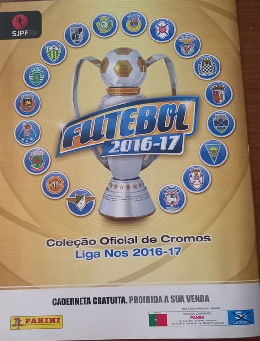 caderneta cromos Liga Nos Panini 2016/17 nova