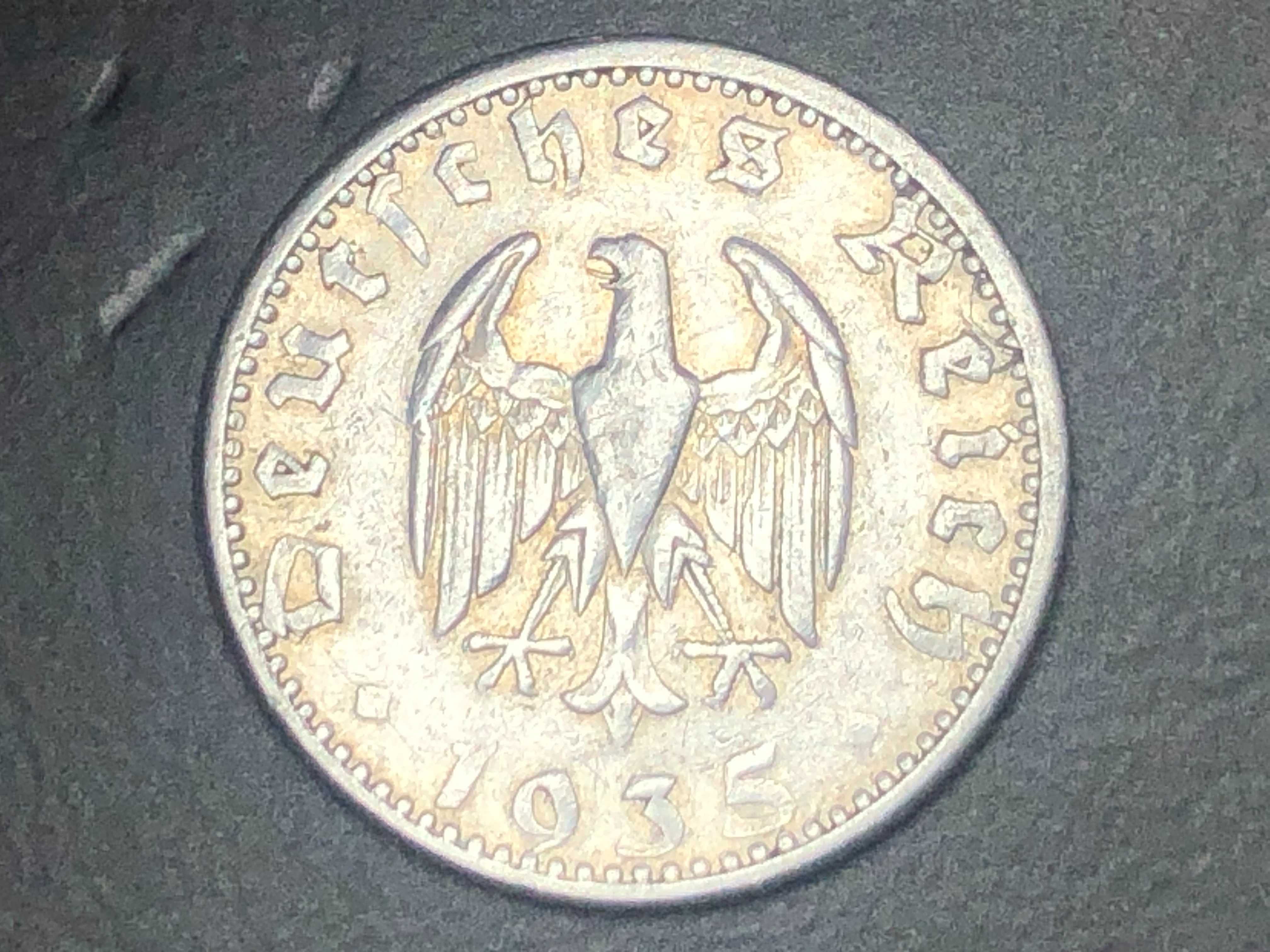 Alemanha 1935 - 50 Reichspfennig Letra G - Alumínio