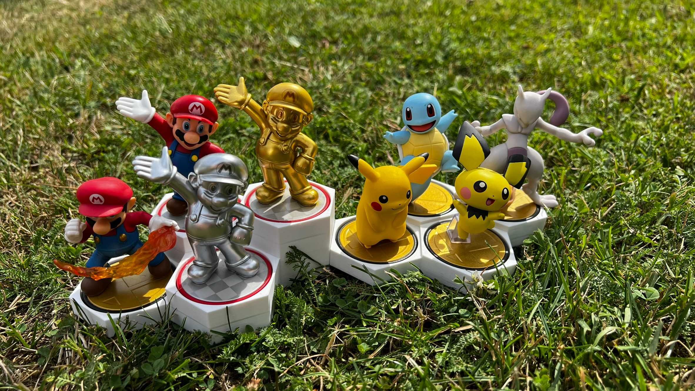 Stojak Podstawka na Figurki Nintendo Amiibo Druk 3D Display 3 sztuki