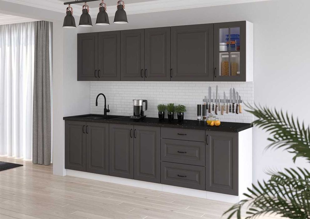 Zestaw mebli kuchennych KLEO MDF styl angielski frezowane fronty