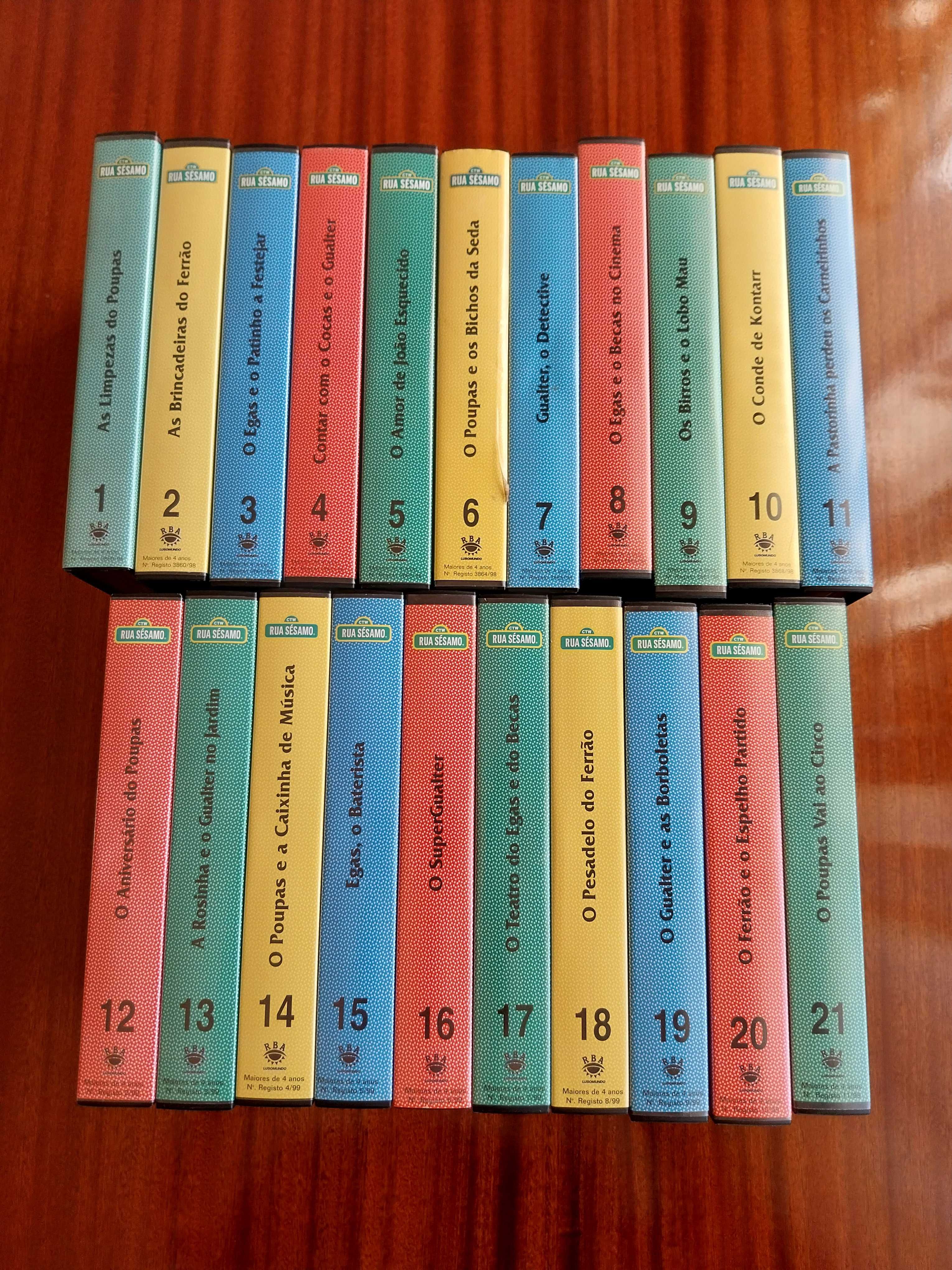 Coleção Rua Sésamo - VHS / 21 Cassetes, vintage, antiguidade