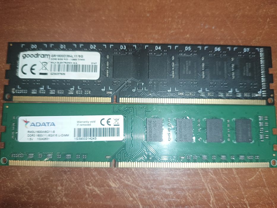 Продам 2 плашки ОЗУ ddr3 1600 8gb кожна