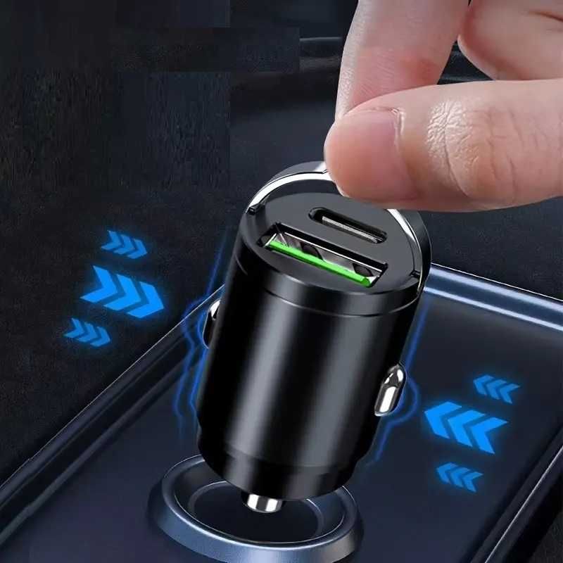 Uchwyt na telefon+ładowarka samochodowa+kabel usb