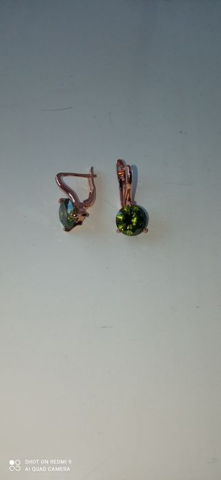 Позолочені сережки з каменем Swarovski