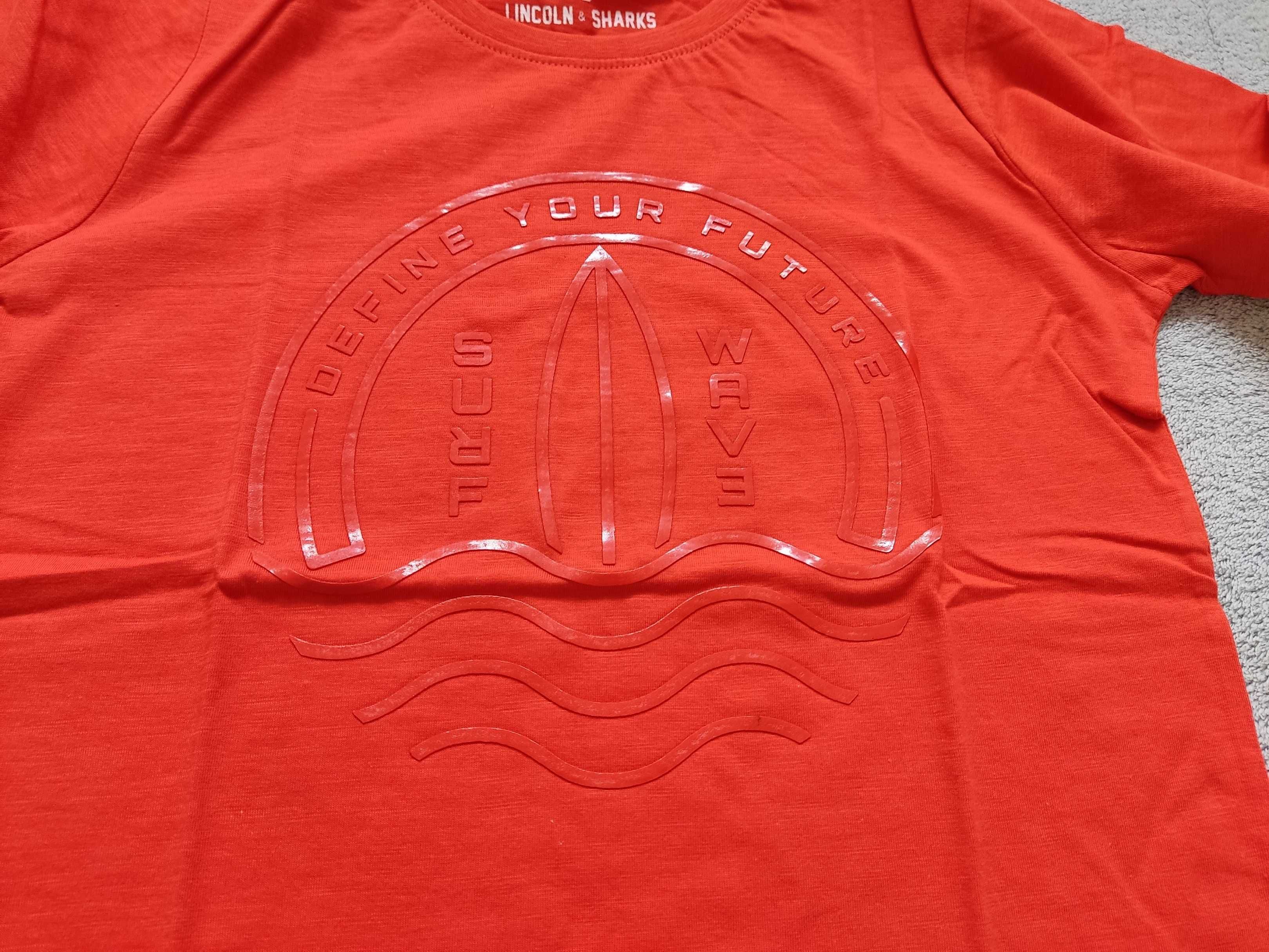 T-shirt r.146 pomarańczowy koszulka lato NOWY