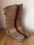 Зимние замшевые сапоги Clarks натуральная овчина 38(25,5)очень тёплые