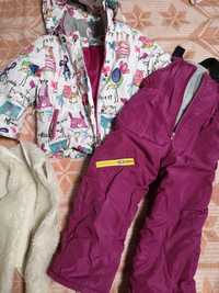 Зимняя куртка и полукомбез, зимний костюм 1-3 года