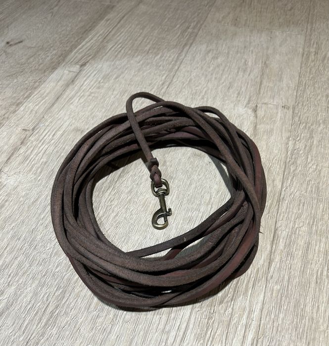 Otok skórzany dla psa linka treningowa 10m 6/7 mm