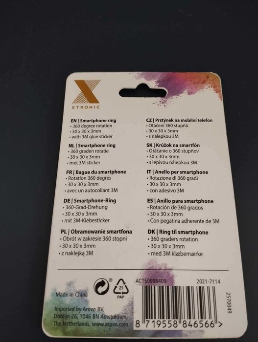 Uchwyt Magnetyczny Srebrny Do Telefonu Ring 5szt.