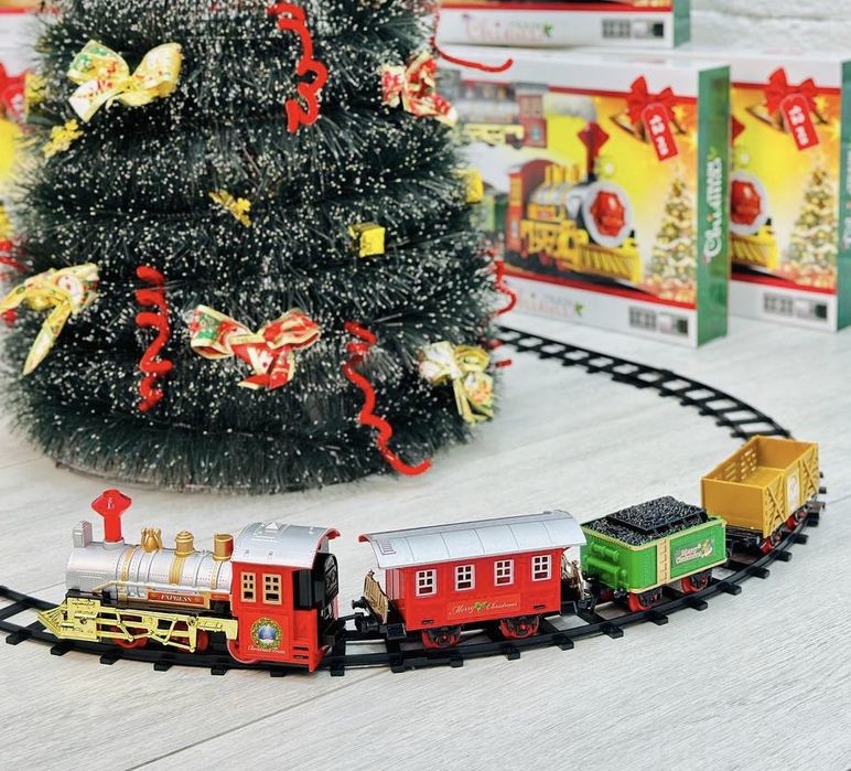 Дитяча залізна дорога залізниця різдвяний поїзд світло звук