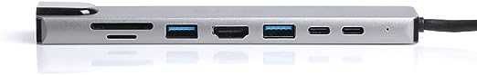 HUB typ C 8w1 na LAN/SD/USB2.0/USB3.0/USB C/PD/HDMI