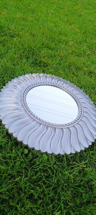 Lustro srebrne plastikowe 40 cm średnica
