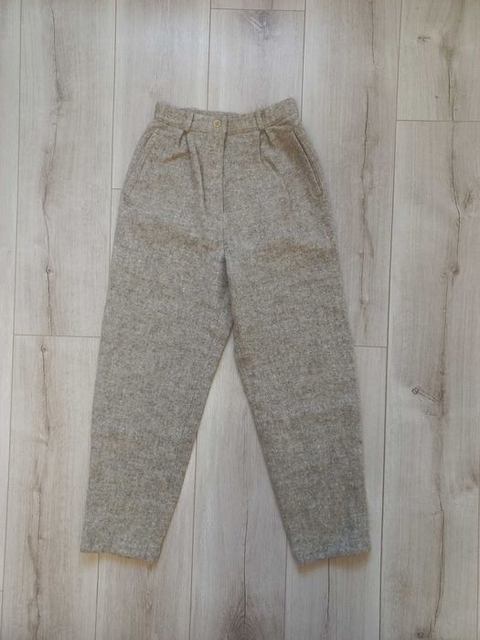 НОВІ Штани 90% шерсть вовна  брюки джогери твідові висока талія зима