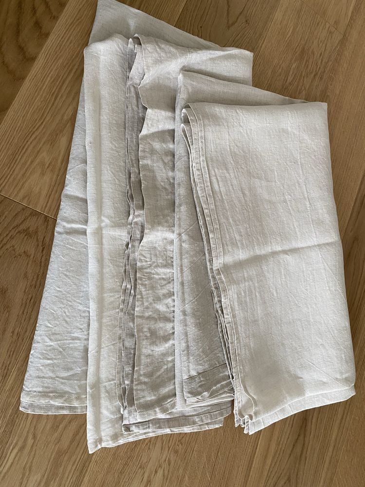 Zara Home lniane zaslony bezowe 140x244-246